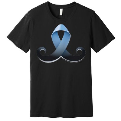 Prostate Awareness Ribbon Mustache Premium T-Shirt