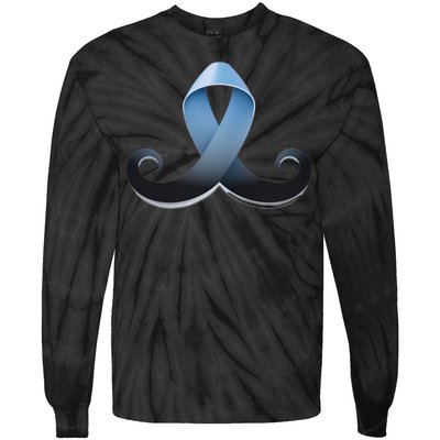 Prostate Awareness Ribbon Mustache Tie-Dye Long Sleeve Shirt