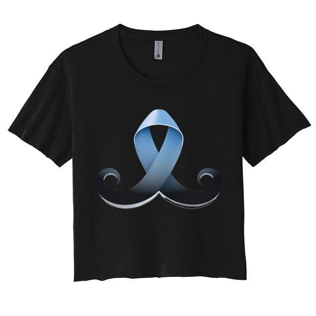 Prostate Awareness Ribbon Mustache Crop Top
