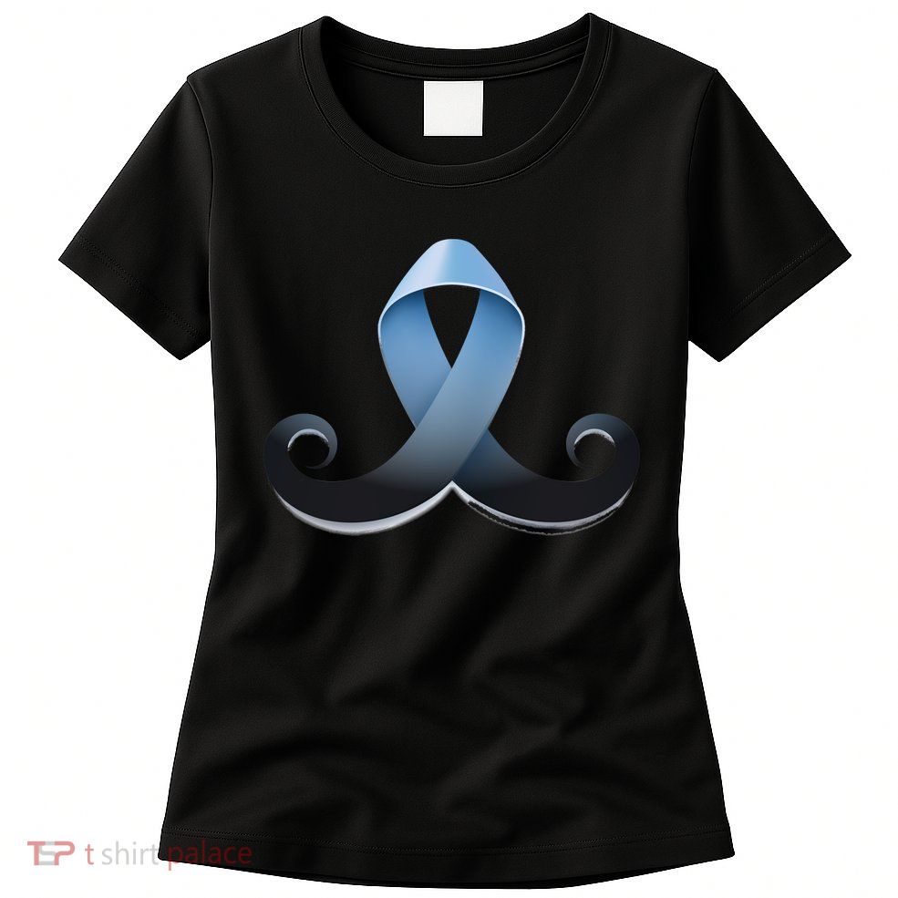 Prostate Awareness Ribbon Mustache Womens T-Shirt