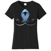 Prostate Awareness Ribbon Mustache Women's T-Shirt