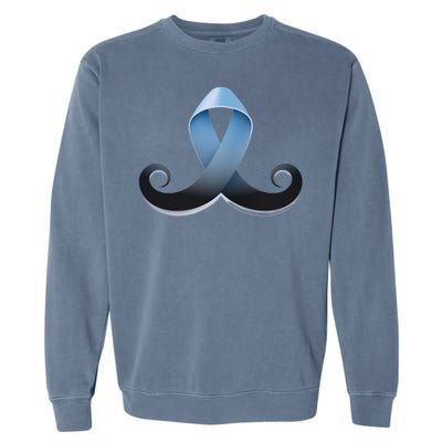 Prostate Awareness Ribbon Mustache Garment-Dyed Sweatshirt