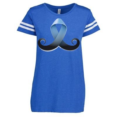 Prostate Awareness Ribbon Mustache Enza Ladies Jersey Football T-Shirt