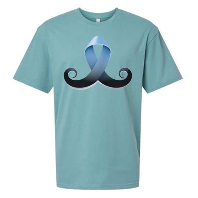 Prostate Awareness Ribbon Mustache Sueded Cloud Jersey T-Shirt