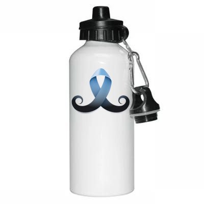 Prostate Awareness Ribbon Mustache Aluminum Water Bottle 