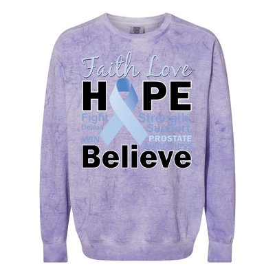 Prostate Cancer Awareness Faith Hope Colorblast Crewneck Sweatshirt