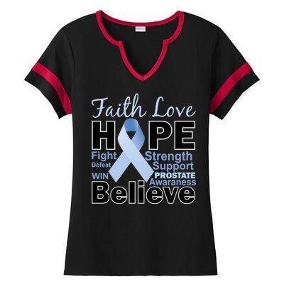 Prostate Cancer Awareness Faith Hope Ladies Halftime Notch Neck Tee