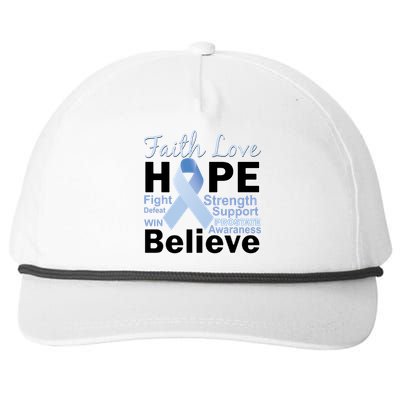 Prostate Cancer Awareness Faith Hope Snapback Five-Panel Rope Hat