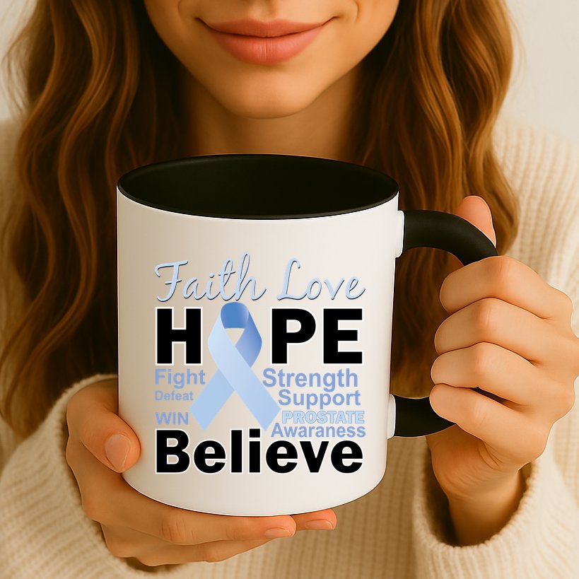 Prostate Cancer Awareness Faith Hope Mug