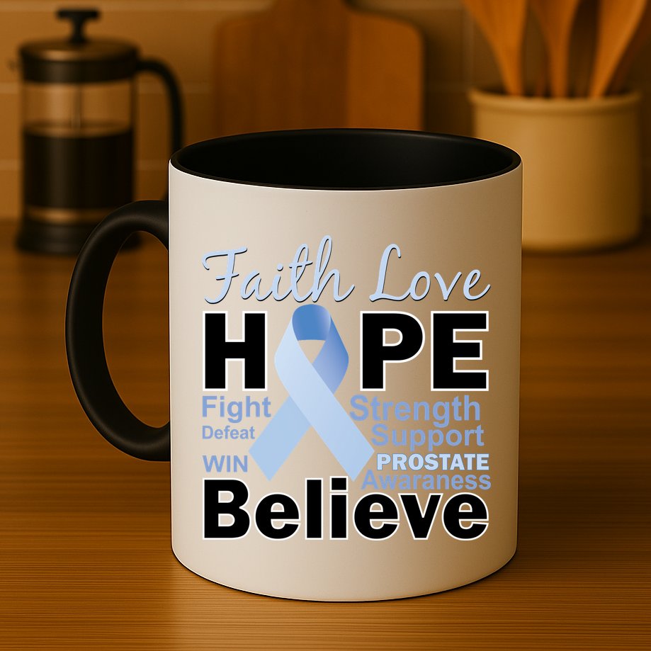 Prostate Cancer Awareness Faith Hope Mug
