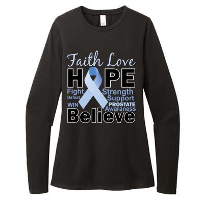 Prostate Cancer Awareness Faith Hope Womens CVC Long Sleeve Shirt