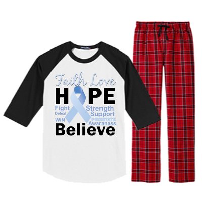 Prostate Cancer Awareness Faith Hope Raglan Sleeve Pajama Set