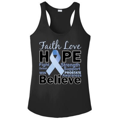 Prostate Cancer Awareness Faith Hope Ladies PosiCharge Competitor Racerback Tank