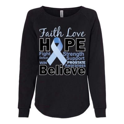 Prostate Cancer Awareness Faith Hope Womens California Wash Sweatshirt