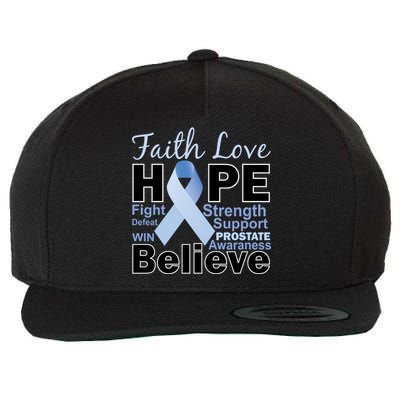 Prostate Cancer Awareness Faith Hope Wool Snapback Cap