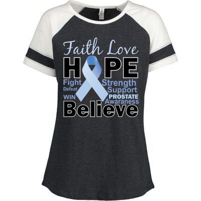 Prostate Cancer Awareness Faith Hope Enza Ladies Jersey Colorblock Tee