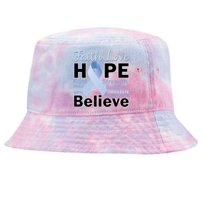 Prostate Cancer Awareness Faith Hope Tie-Dyed Bucket Hat