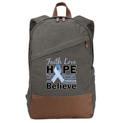 Prostate Cancer Awareness Faith Hope Cotton Canvas Backpack