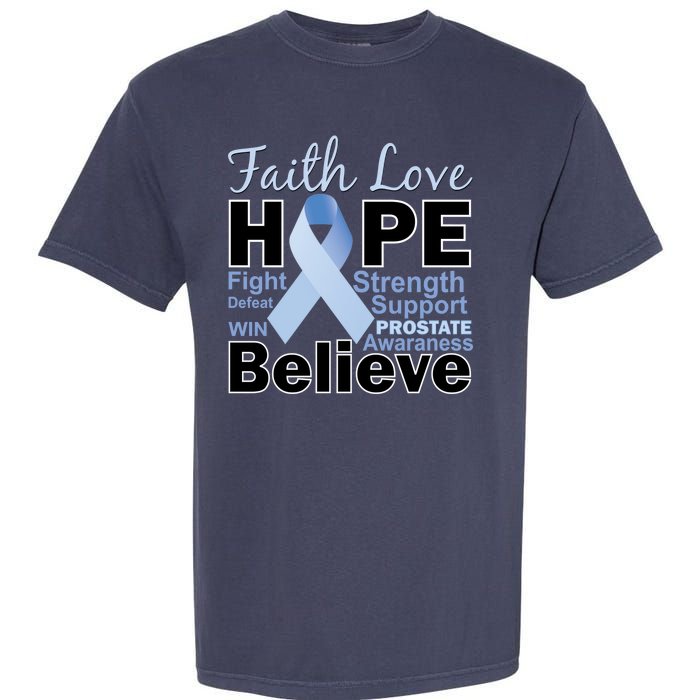 Prostate Cancer Awareness Faith Hope Garment-Dyed Heavyweight T-Shirt