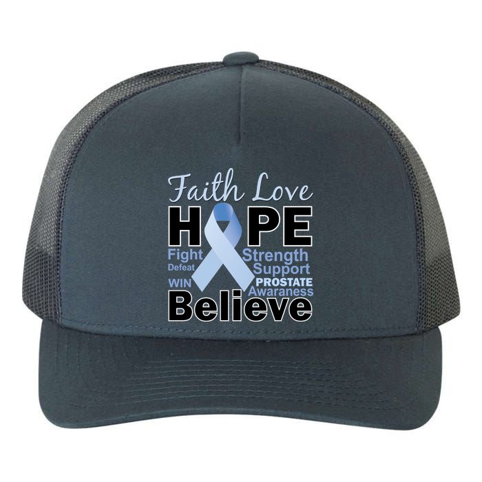 Prostate Cancer Awareness Faith Hope Yupoong Adult 5-Panel Trucker Hat