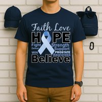 Prostate Cancer Awareness Faith Hope T-Shirt