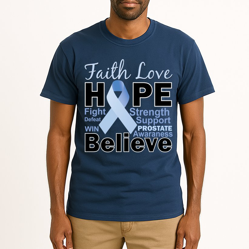 Prostate Cancer Awareness Faith Hope Tall T-Shirt