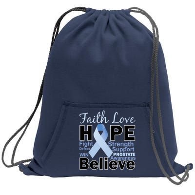 Prostate Cancer Awareness Faith Hope Sweatshirt Cinch Pack Bag