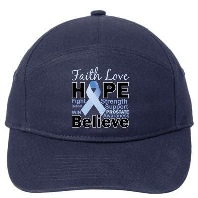 Prostate Cancer Awareness Faith Hope 7-Panel Snapback Hat