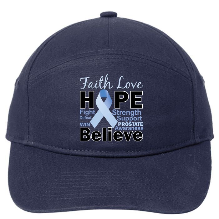 Prostate Cancer Awareness Faith Hope 7-Panel Snapback Hat