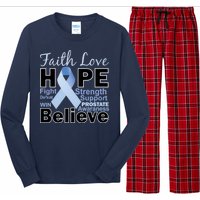 Prostate Cancer Awareness Faith Hope Long Sleeve Pajama Set