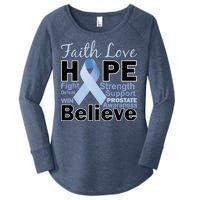 Prostate Cancer Awareness Faith Hope Women's Perfect Tri Tunic Long Sleeve Shirt