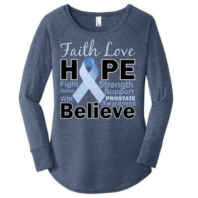 Prostate Cancer Awareness Faith Hope Women's Perfect Tri Tunic Long Sleeve Shirt