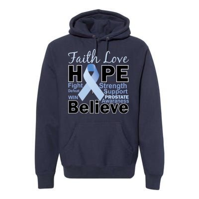 Prostate Cancer Awareness Faith Hope Premium Hoodie