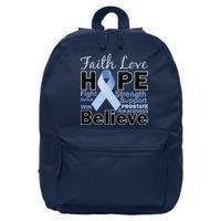 Prostate Cancer Awareness Faith Hope 16 in Basic Backpack