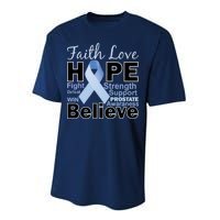 Prostate Cancer Awareness Faith Hope Performance Sprint T-Shirt