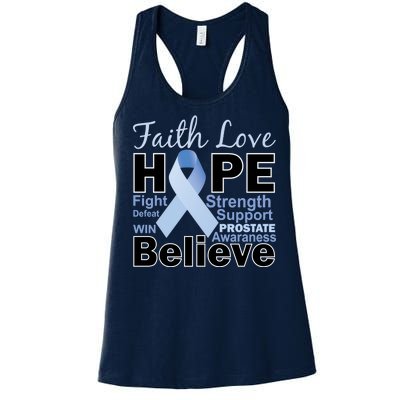 Prostate Cancer Awareness Faith Hope Women's Racerback Tank