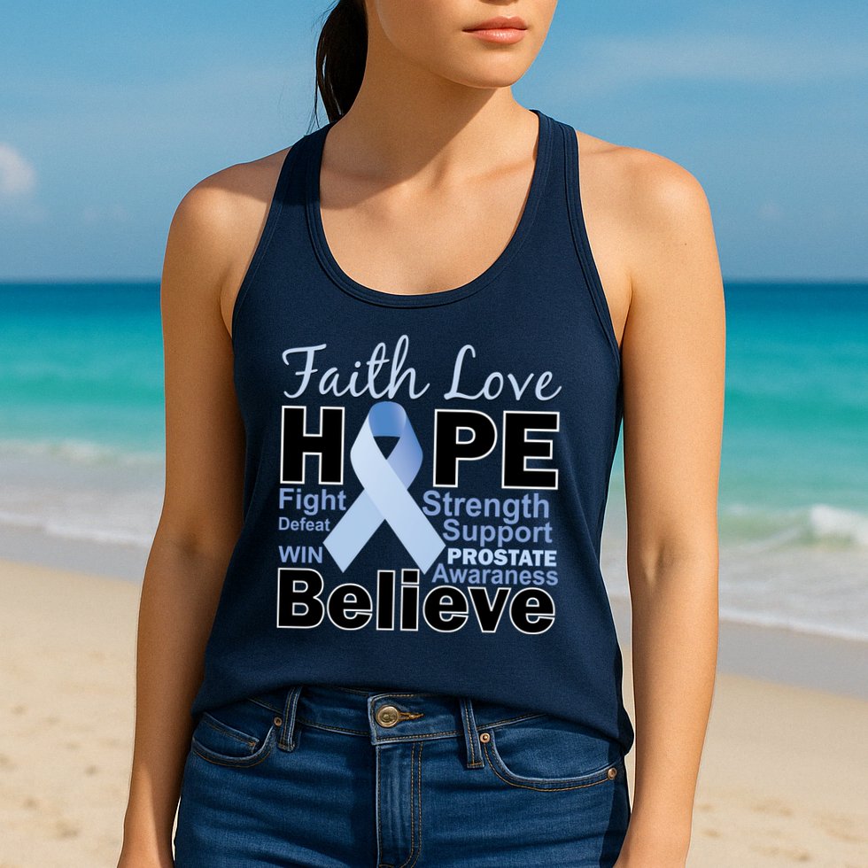 Prostate Cancer Awareness Faith Hope Womens Tank Top
