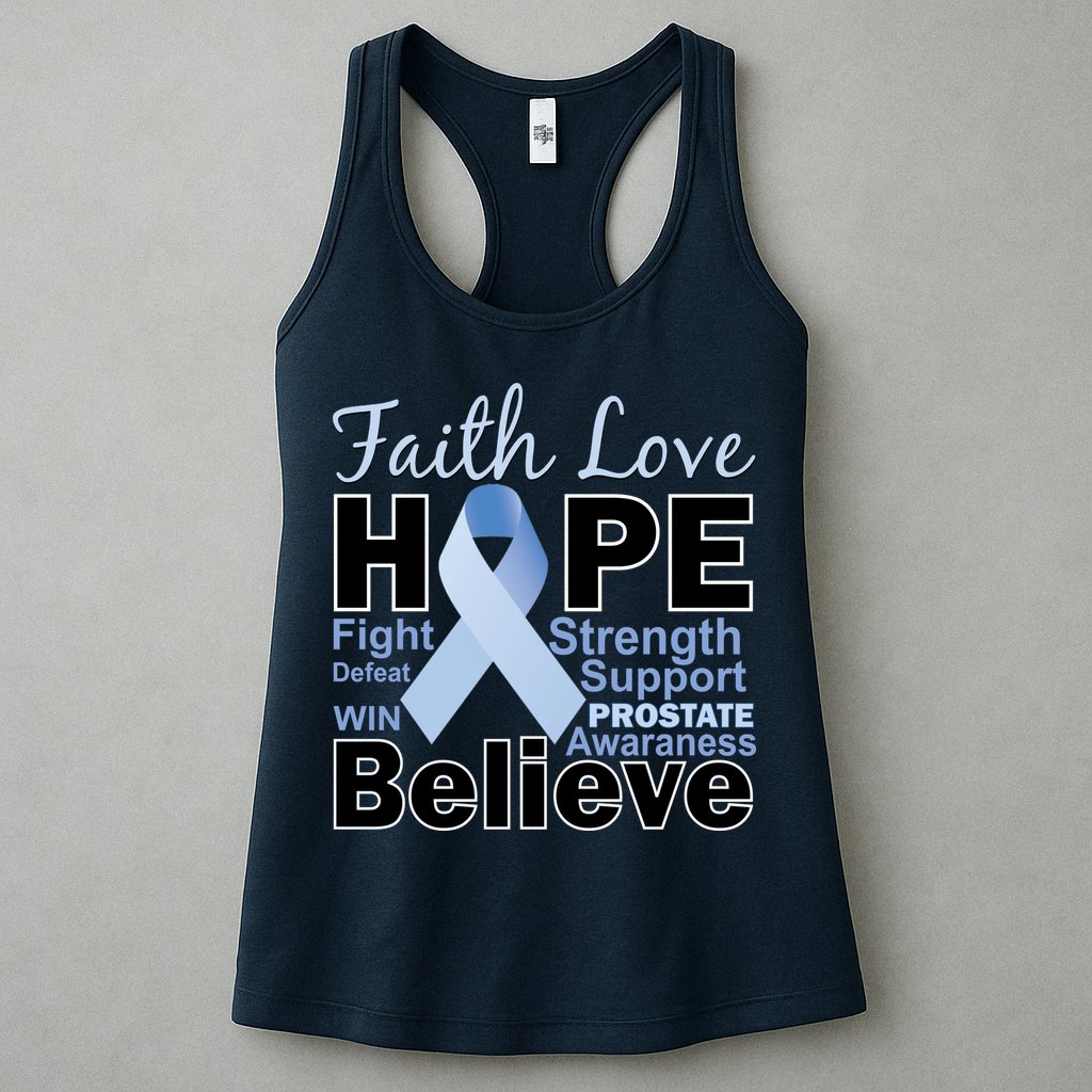 Prostate Cancer Awareness Faith Hope Womens Tank Top