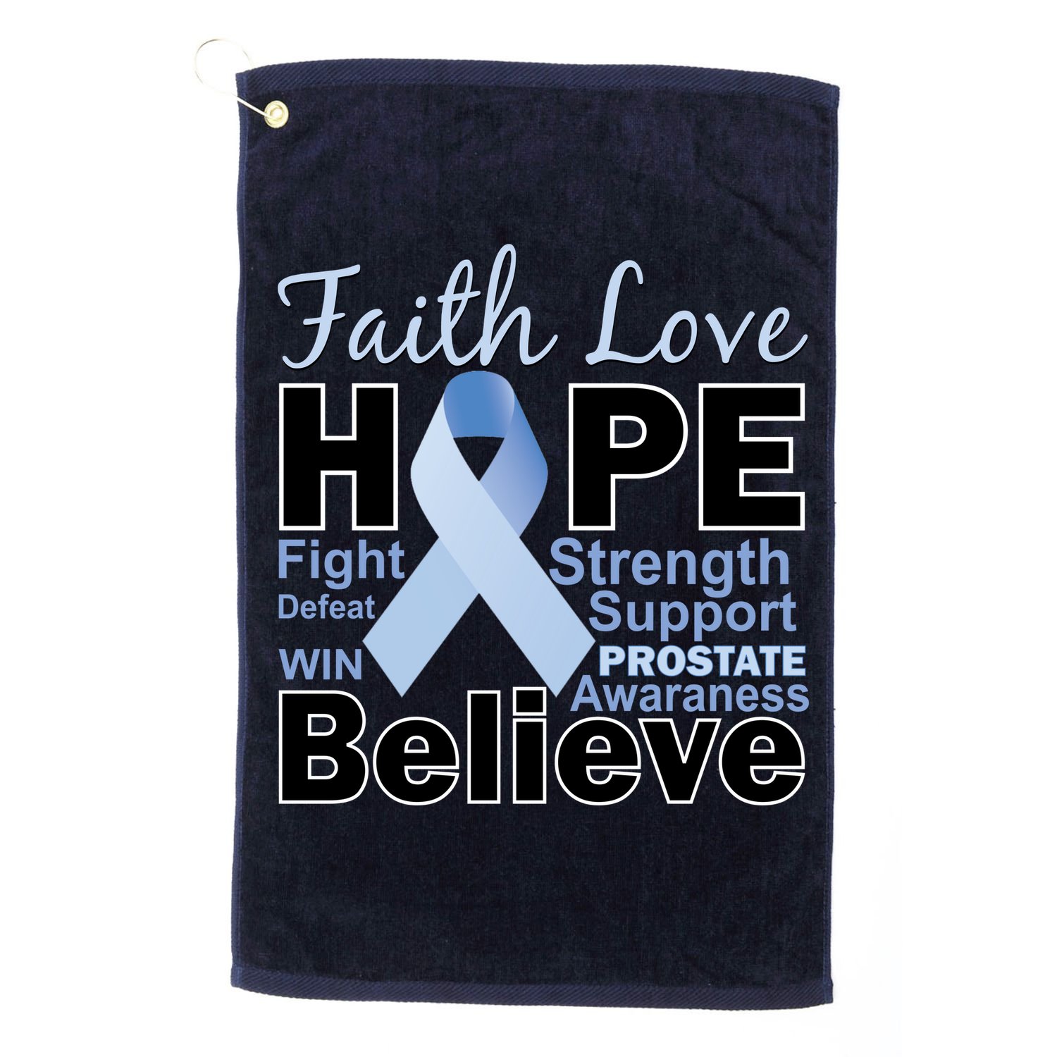 Prostate Cancer Awareness Faith Hope Golf Towel