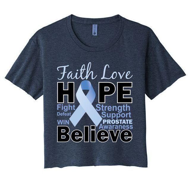 Prostate Cancer Awareness Faith Hope Crop Top