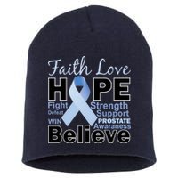 Prostate Cancer Awareness Faith Hope Short Acrylic Beanie