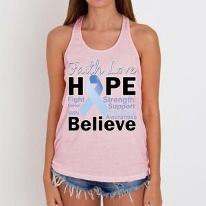 Prostate Cancer Awareness Faith Hope Women's Knotted Racerback Tank