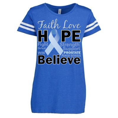 Prostate Cancer Awareness Faith Hope Enza Ladies Jersey Football T-Shirt