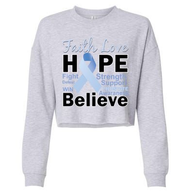 Prostate Cancer Awareness Faith Hope Cropped Pullover Crew