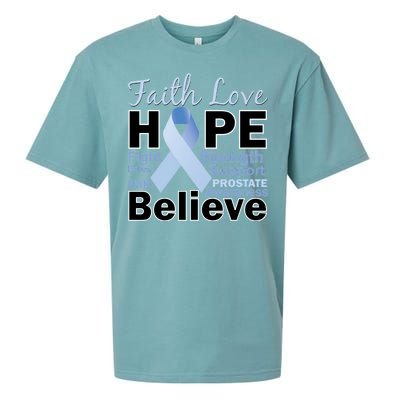 Prostate Cancer Awareness Faith Hope Sueded Cloud Jersey T-Shirt