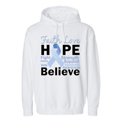 Prostate Cancer Awareness Faith Hope Garment-Dyed Fleece Hoodie