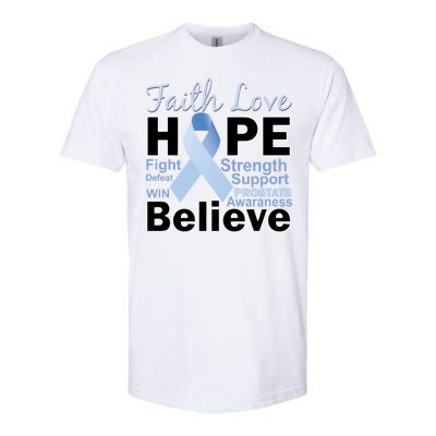 Prostate Cancer Awareness Faith Hope Softstyle CVC T-Shirt