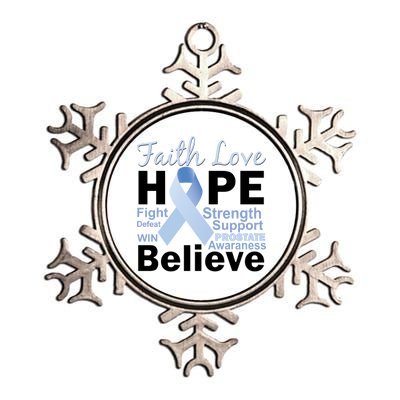 Prostate Cancer Awareness Faith Hope Metallic Star Ornament