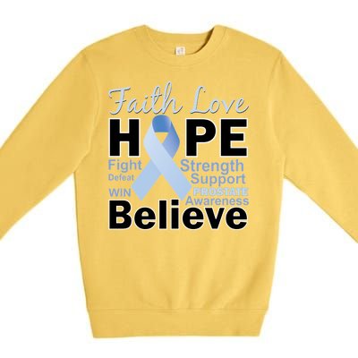 Prostate Cancer Awareness Faith Love Hope Premium Crewneck Sweatshirt