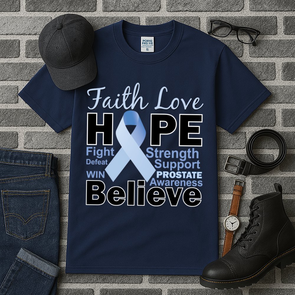 Prostate Cancer Awareness Faith Love Hope Tall T-Shirt